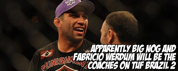 Apparently Big Nog and Fabricio Werdum will be the coaches on TUF Brazil 2