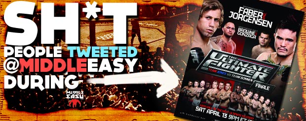 Check out Sh*t people tweeted @MiddleEasy during the TUF 17 Finale