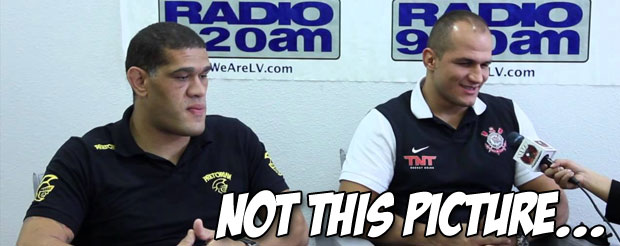 We bet you can't caption this ridiculous Bigfoot Silva x Junior dos Santos picture