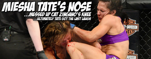 The disgusting in you is telling us you want to see Cat Zingano's knee get drained by a doctor