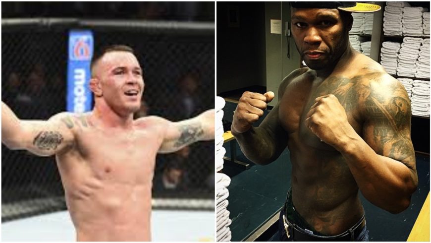 Images of Colby Covington and 50 Cent: @50cent on Instagram & @ColbyCovMMA on Twitter