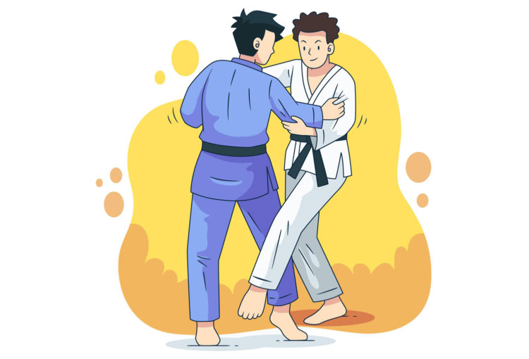 Jiu Jitsu Athletes Fighting
