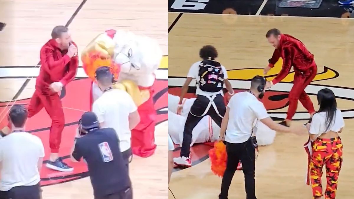 Watch: Conor McGregor Savagely KO's Miami Heat Mascot At Game 4 Of NBA ...