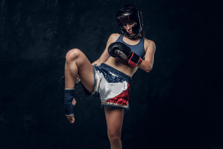 Woman Demonstrating Her Kick