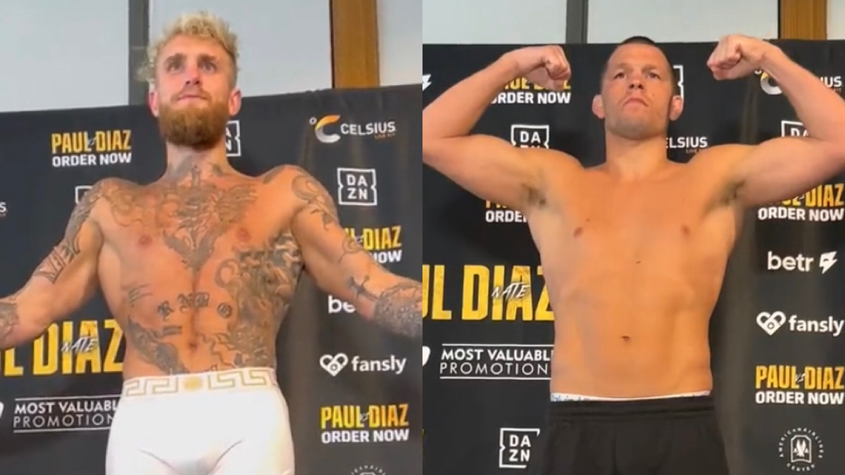 Jake Paul Vs. Nate Diaz Weigh-In Results: Paul, Diaz Make Weight For ...