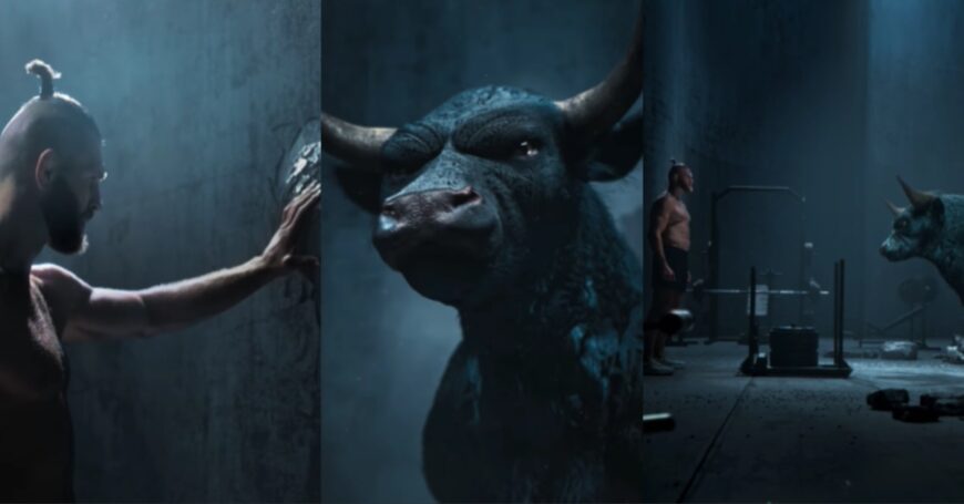 UFC Star Jiri Prochazka Grapples with a Brahma Bull in Commerical for Dwayne Johnson's New Project Rock Campaign