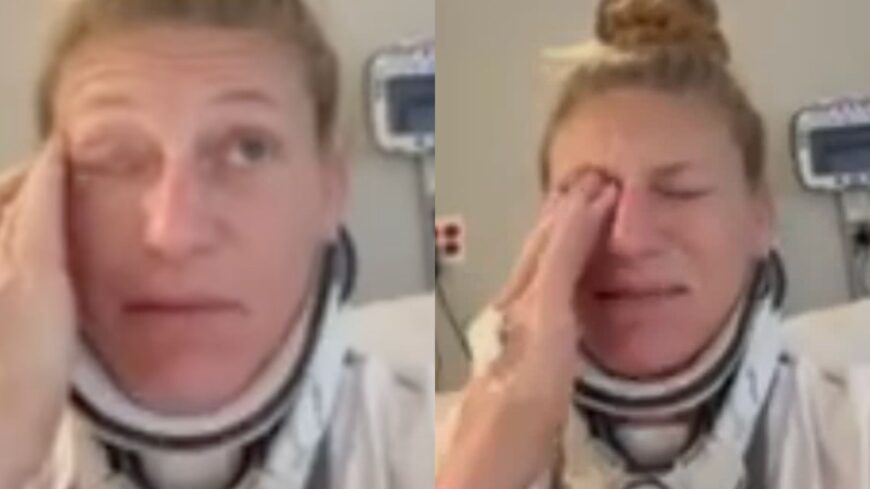 Kayla Harrison ospedale post operazione collo