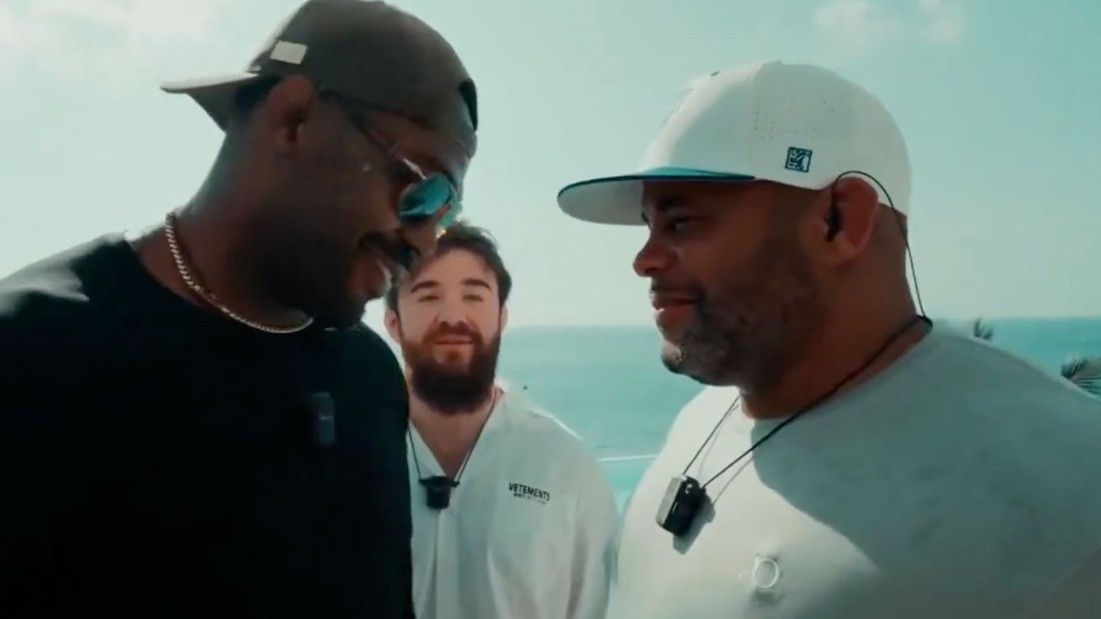 Jon Jones and Daniel Cormier Exchange Tense staredown As Jones Asks ‘How Much DC Weighs’ And Cormier Warns He Could ‘Drown You In That Pool’
