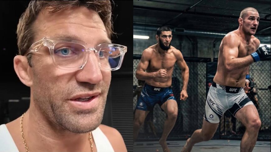 Luke Rockhold discussing Khamzat Chimaev and Sean Strickland before UFC 328