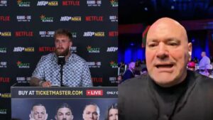 Jake Paul reacts to Dana White and Conor McGregor news during MVP MMA 1