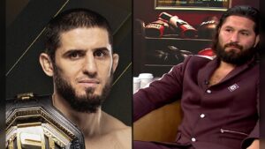 Islam Makhachev and Jorge Masvidal are featured for a UFC 330 prediction story.