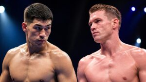 Dmitrii Bivol and Callum Smith WBO title fight graphic
