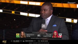 Din Thomas speaks on the UFC 330 post-fight show after Mackenzie Dern defeated Gillian Robertson.
