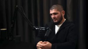 Khabib Nurmagomedov speaks during a Lex Fridman Podcast interview about his UFC 254 farewell fight.