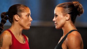 Liz Carmouche and Jena Bishop face off before their PFL Chicago women’s flyweight title rematch
