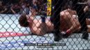 Quillan Salkilld applies a rear-naked choke to Mateusz Gamrot at UFC Vegas 120.