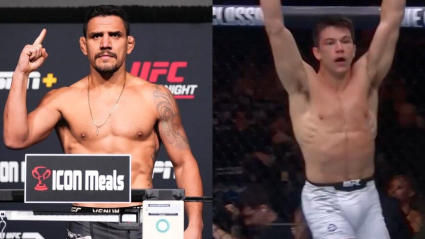 Rafael dos Anjos and Alexander Hernandez in official UFC footage.