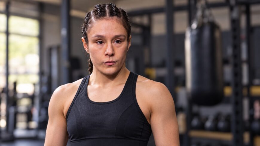 Alexa Grasso pictured in a gym before her Noche UFC fight