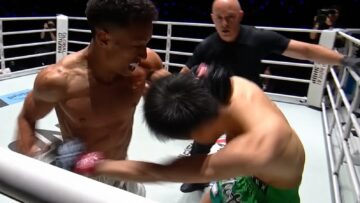 Elmehdi El Jamari lands to the body against Ngoc Phu Nguyen at ONE Fight Night 47