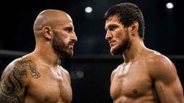 Movsar Evloev and Alexander Volkanovski face off before UFC 333