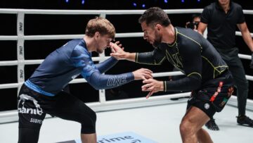 Pawel Jaworski grapples with Rafael Lovato Jr. at ONE Fight Night 47