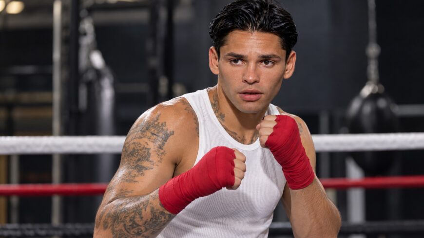 Ryan Garcia trains before his title fight with Conor Benn