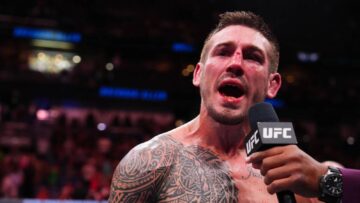 Brendan Allen speaks during a UFC post-fight interview.