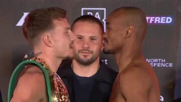 Dalton Smith and Alberto Puello face off after making weight in Sheffield