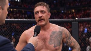 Gerald Meerschaert speaks during a post-fight interview after UFC Vegas 122