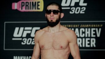 Islam Makhachev at an earlier UFC weigh-in
