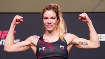 Melissa Croden poses at a UFC weigh-in in an archive photograph
