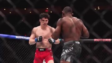 Mike Malott and Joaquin Buckley face each other inside the cage at UFC Edmonton
