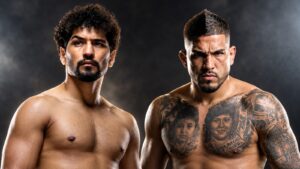 Neeraj Goyat and Anthony Pettis in an editorial boxing illustration