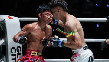 Abdessamie Rhenimi lands a punch on Lamsing during their October 16, 2026 ONE Friday Fights 175 main event