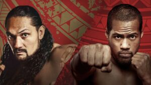 Teremoana Teremoana, left, and Hemi Ahio in the official Melbourne fight announcement artwork